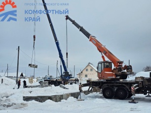 В Юсьвинском муниципальном округе продолжается строительство сельского клуба в с. Купрос
